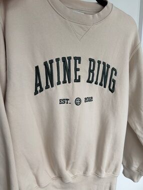 Anine Bing Sweatshirt XS | Anine Bing Crewneck Sweatshirt Embroidered